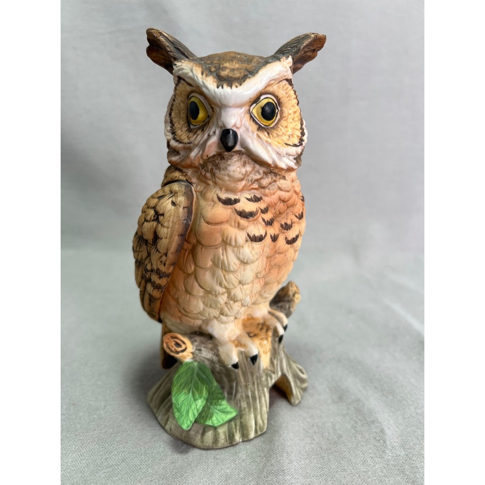 Lefton China Great Horned‎ Owl 2727 70s Vintage Hand Painted Porcelain
